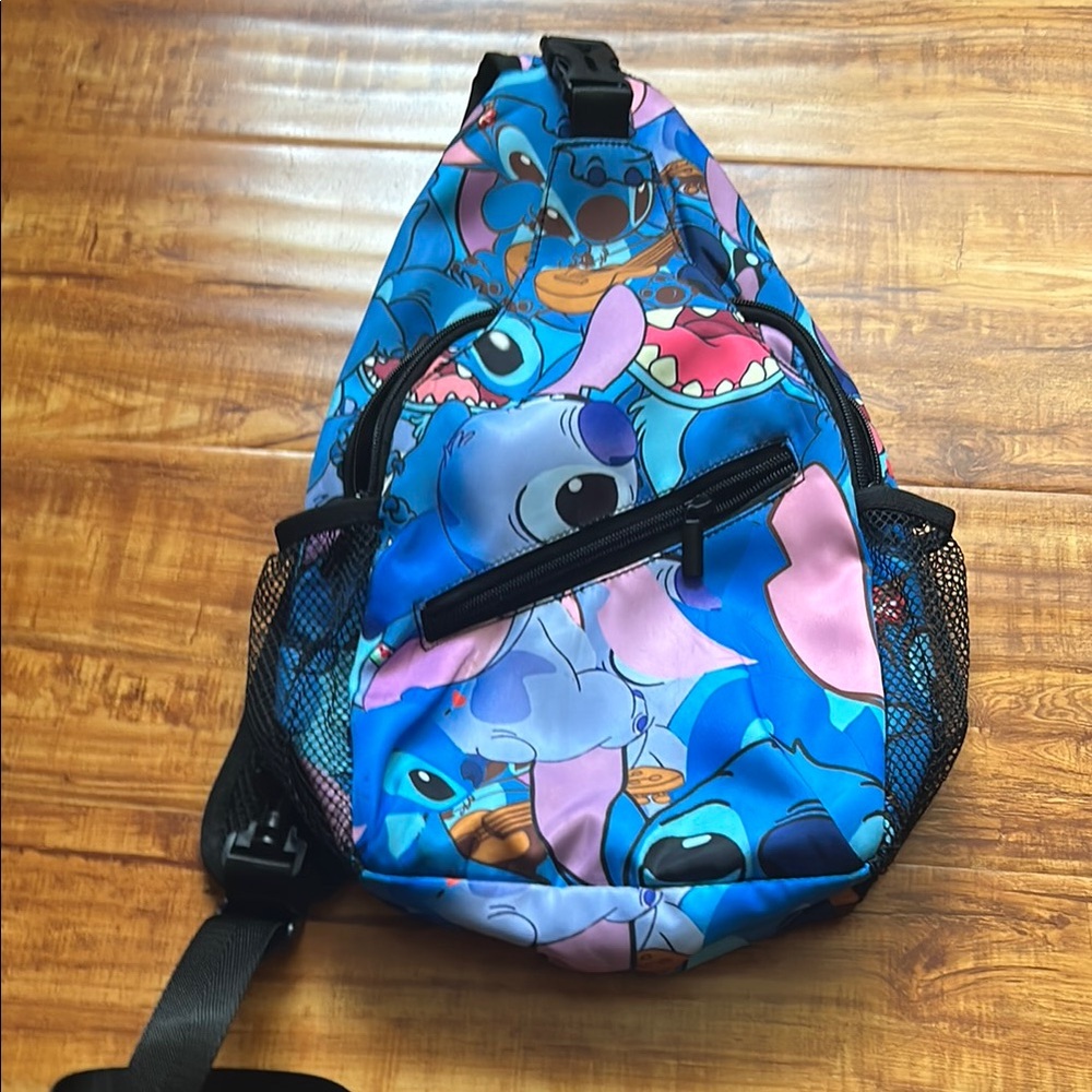 Stitch Sling Backpack - Blue and Pink